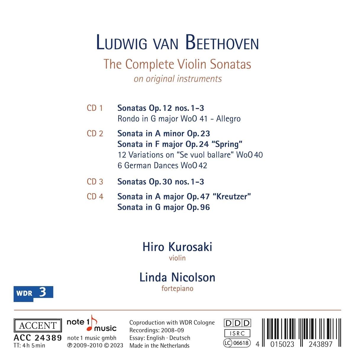 Hiro Kurosaki 베토벤: 바이올린 소나타 전곡 (Beethoven: The Complete Violin Sonatas)