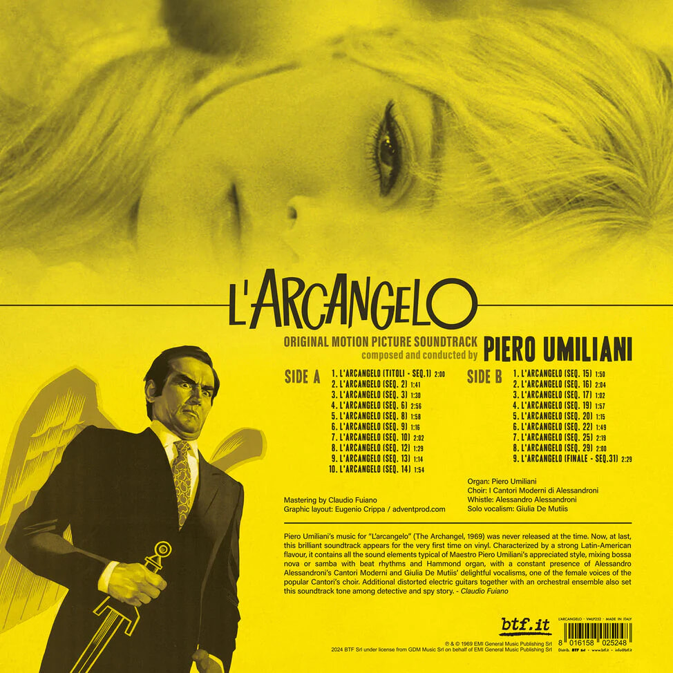 라르칸젤로 영화음악 (L'Arcangelo OST by Piero Umiliani) [투명 옐로우 컬러 LP]