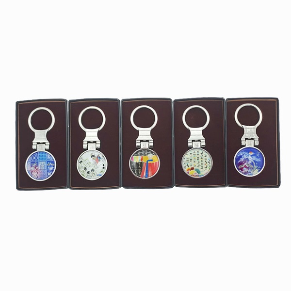 한국전통 금장,자개 열쇠고리 5종 세트 풀턴방식 키링 외국인선물 기념품 