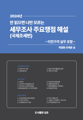 2024 안 읽으면 나만 모르는 세무조사 주요쟁점 해설-국제조세편