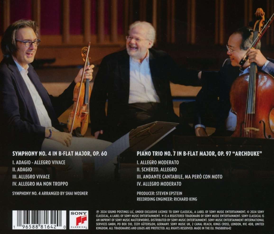 Yo-Yo Ma / Emanuel Ax / Leonidas Kavakos 베토벤: 교향곡 4번, 피아노 3중주 '대공' (Beethoven for Three)
