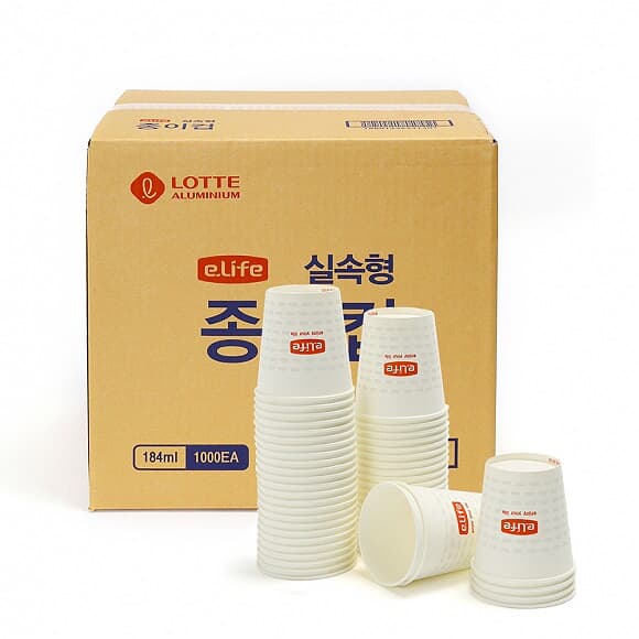 [롯데이라이프](사은품증정)튼튼한 종이컵 1BOX(1000ea)
