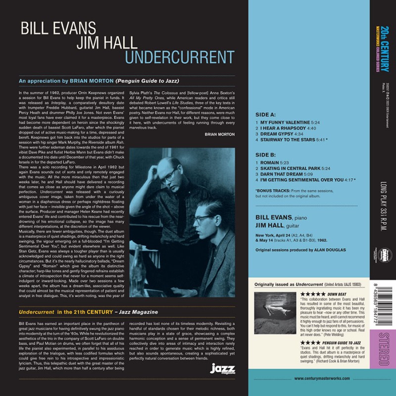 Bill Evans / Jim Hall (빌 에반스 / 짐 홀) - Undercurrent  [블루 컬러 LP] 