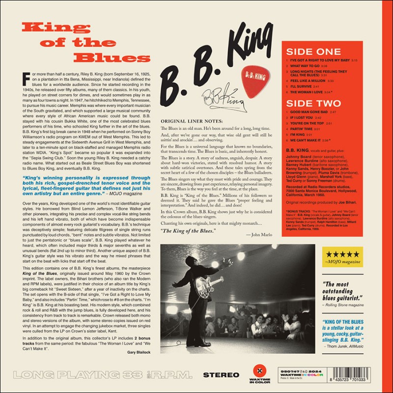 B.B. King (비비 킹) - King Of The Blues [레드 컬러 LP] 