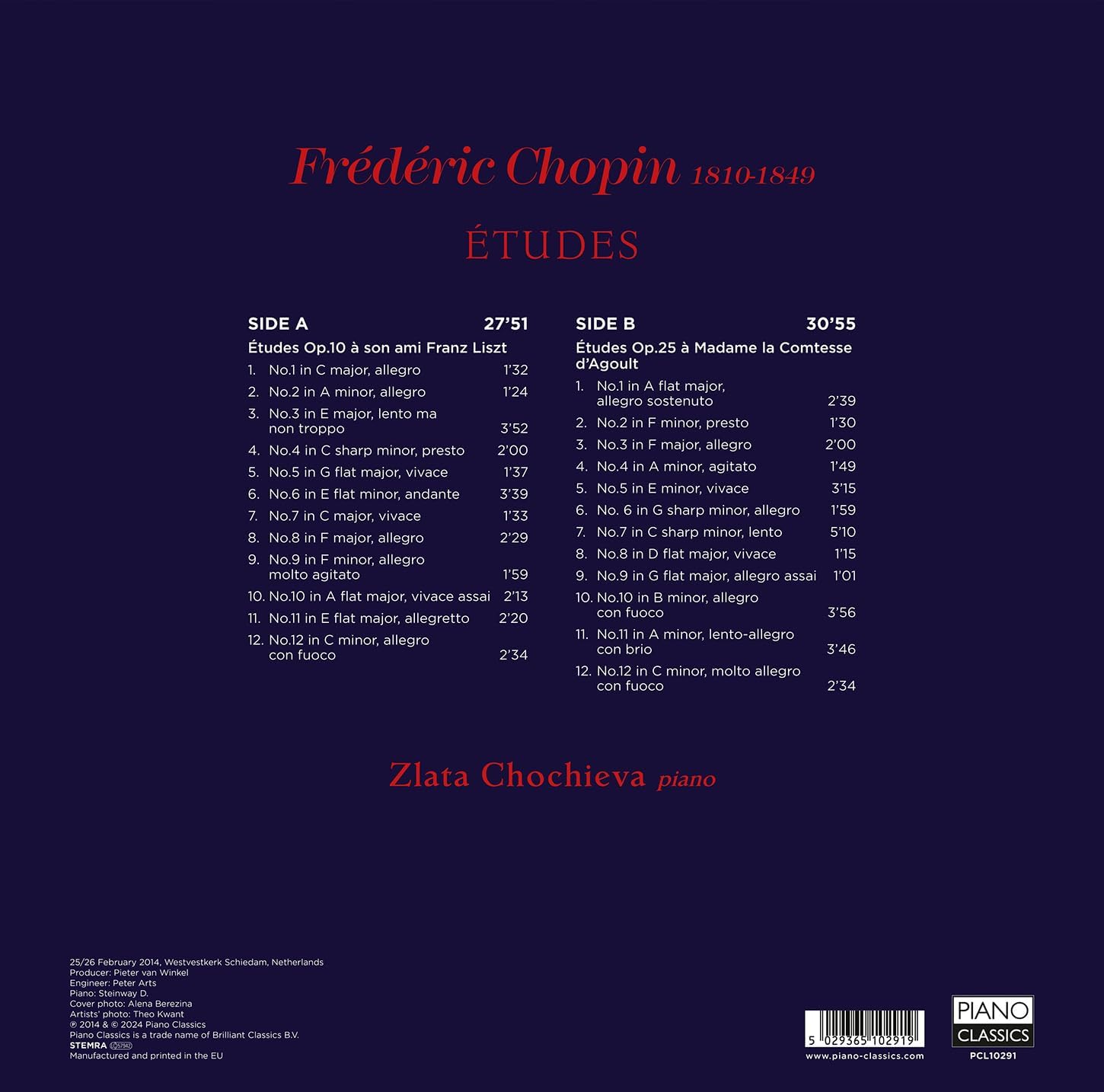 Zlata Chochieva 쇼팽: 연습곡 (Chopin: Etudes) [LP]