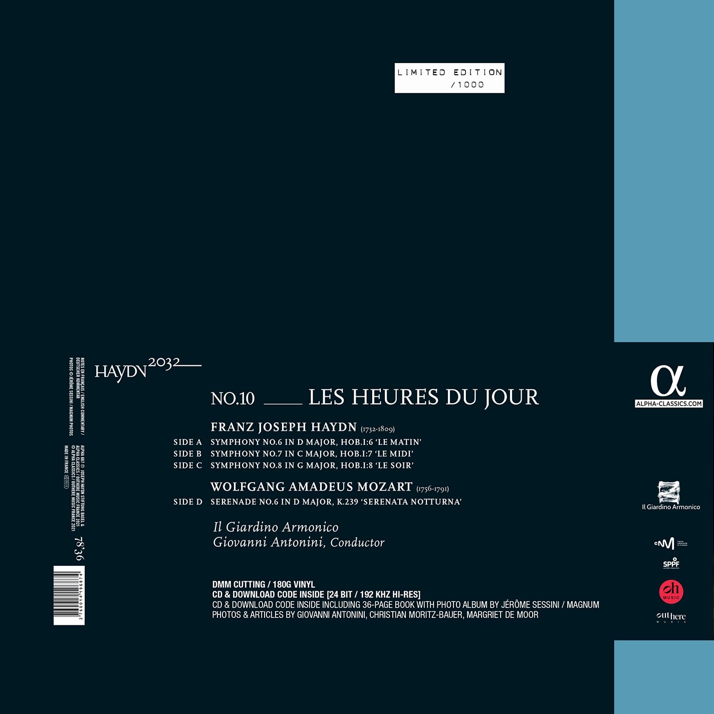 Giovanni Antonini 하이든 2032 프로젝트 10집 (Haydn 2032 Vol. 10 - Les Heures du Jour) [2LP+CD]