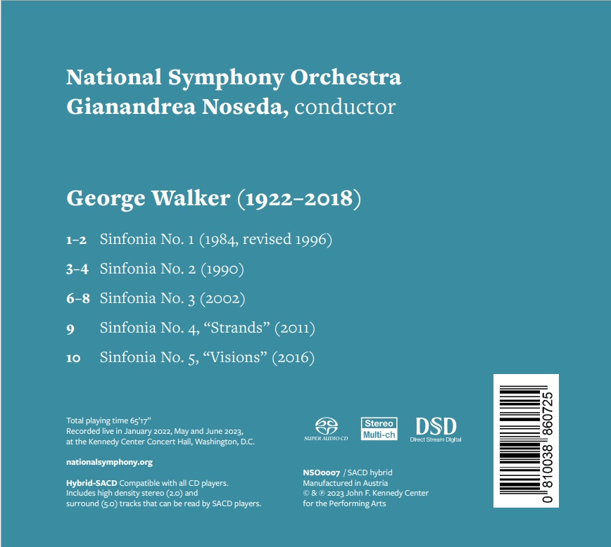 Gianandrea Noseda 조지 워커: 5개의 신포니아 (George Walker: Five Sinfonias)