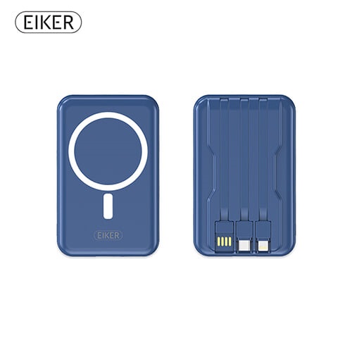 EIKER 맥세이프 마그네틱 유무선 겸용 미니 일체형보조배터리 10000mAh 4 color