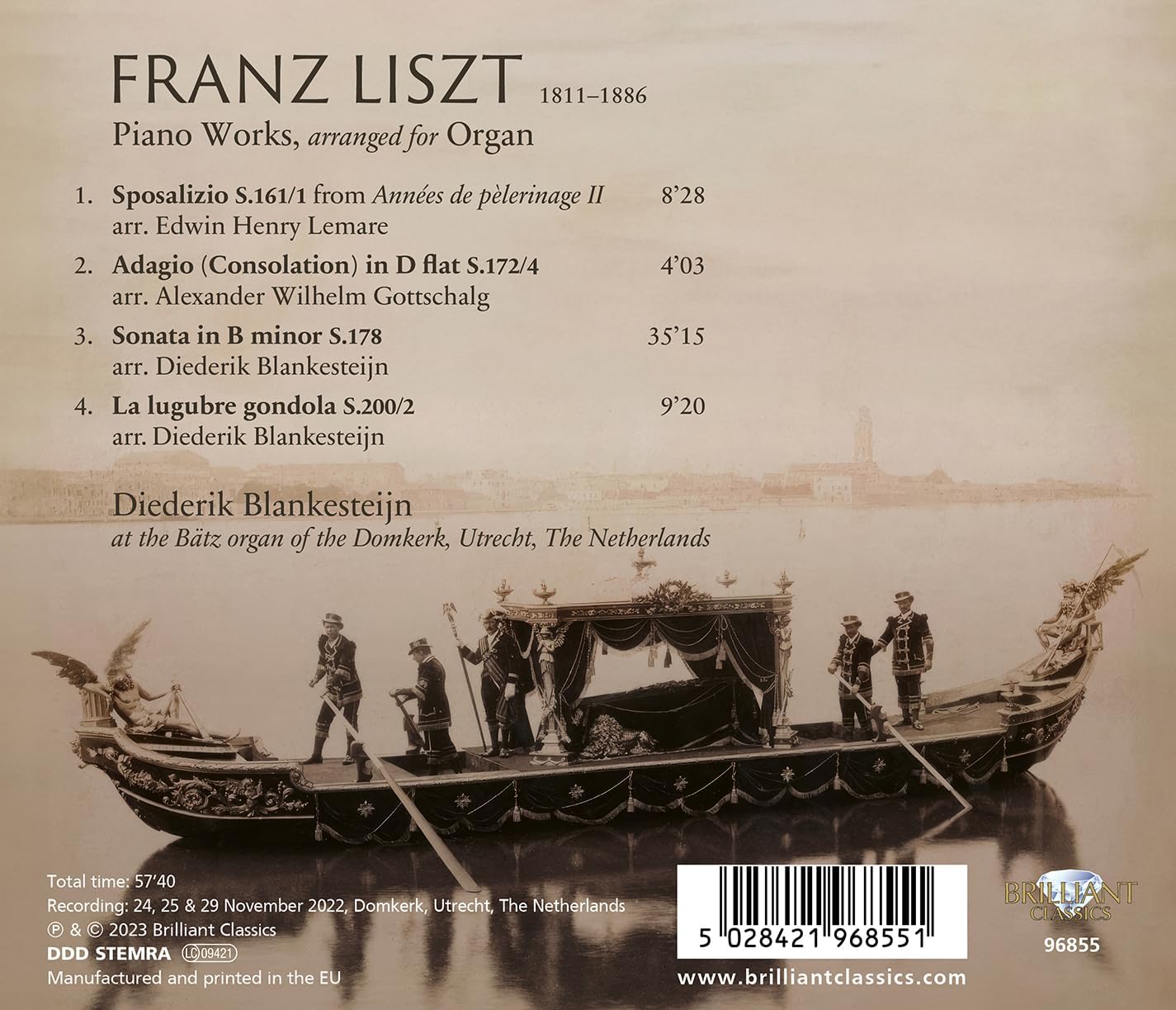 Diederik Blankesteijn 리스트: 피아노 소나타 외 [오르간 편곡버전] (Liszt: Piano Works, arranged for Organ)