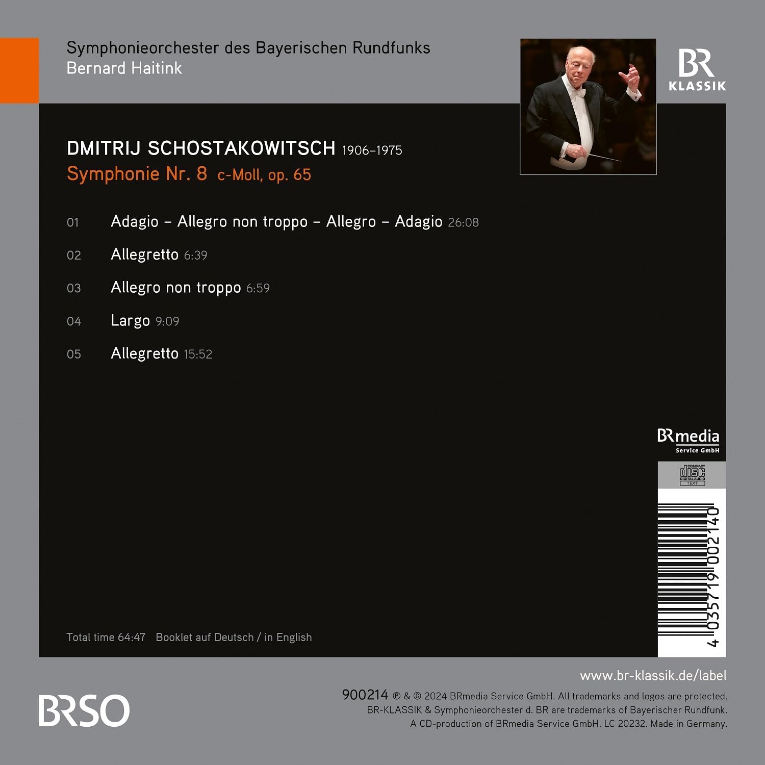Bernard Haitink 쇼스타코비치: 교향곡 8번 (Shostakovich: Symphony No. 8)