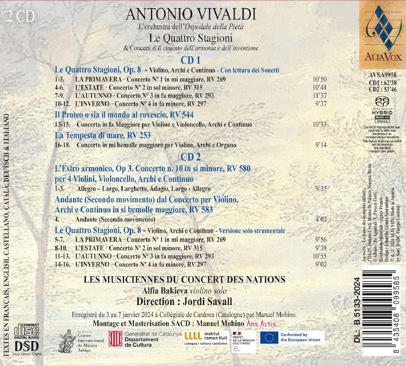 Jordi Savall 비발디: 사계 [소네트 포함] (Vivaldi: Le Quattro Stagioni)