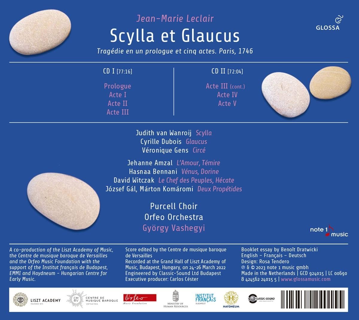 Gyorgy Vashegyi 르클레르: 오페라 '스킬라와 글라우쿠스' (Leclair: Scylla et Glaucus)