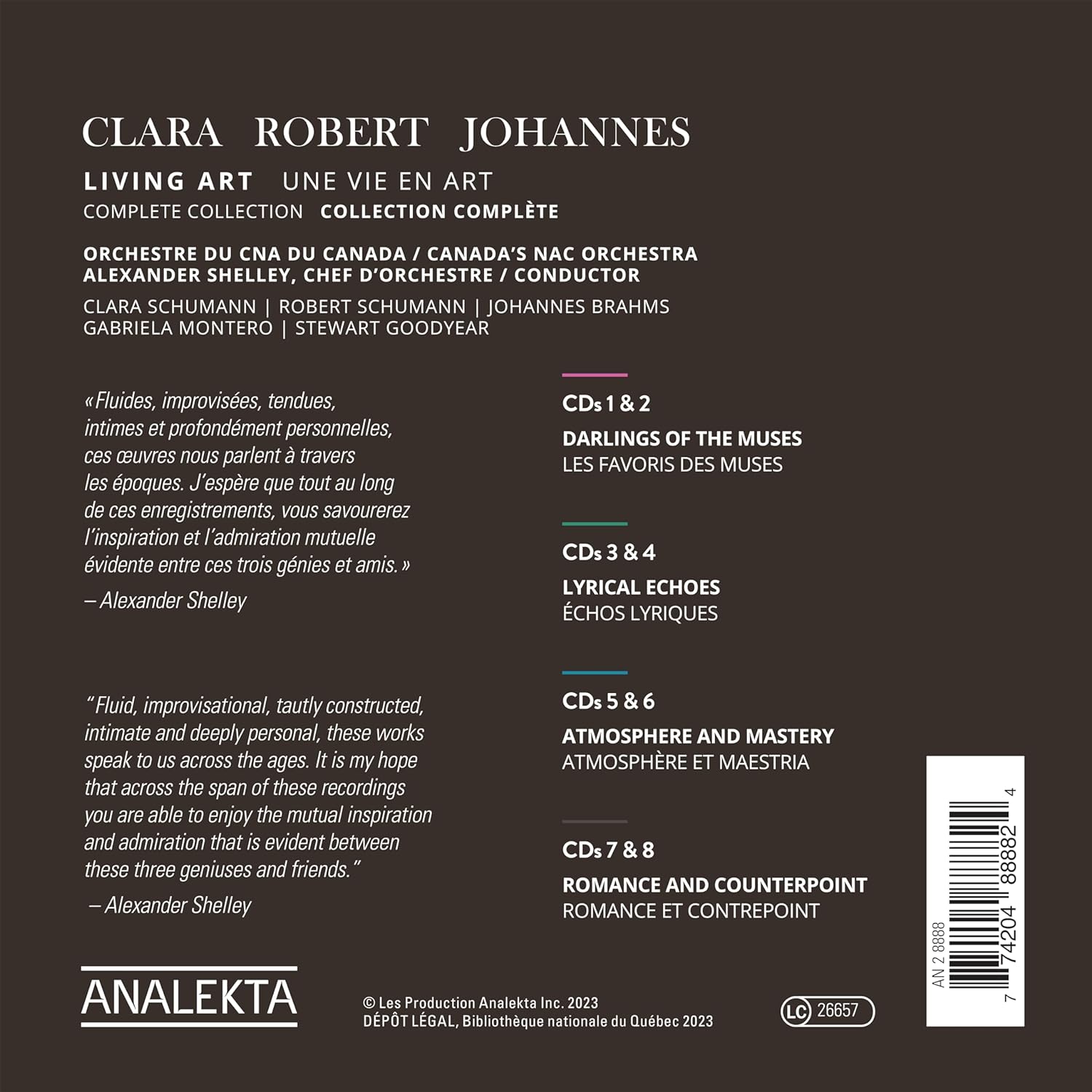 Alexander Shelley 로베르트 / 클라라 슈만 / 브람스: 작품집 - 교향곡 전곡 외 (Clara, Robert, Johannes: Living Art)
