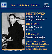 Jascha Heifetz 베토벤 / 브람스 / 프랑크 : 바이올린 소나타 - 야사 하이페츠 (Beethoven / Brahms / Franck: Violin Sonata)