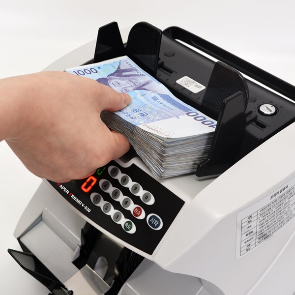 [현대오피스] 지폐계수기 V-530 화폐계수기 돈세는기계 현금계수기 정확한 계수