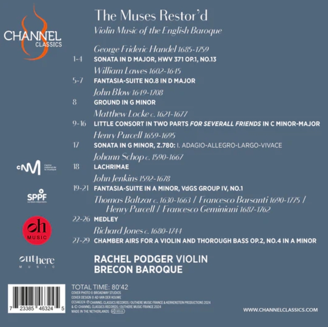 Rachel Podger 영국 바로크 바이올린 소나타와 환상곡 (The Muses Restor'd)