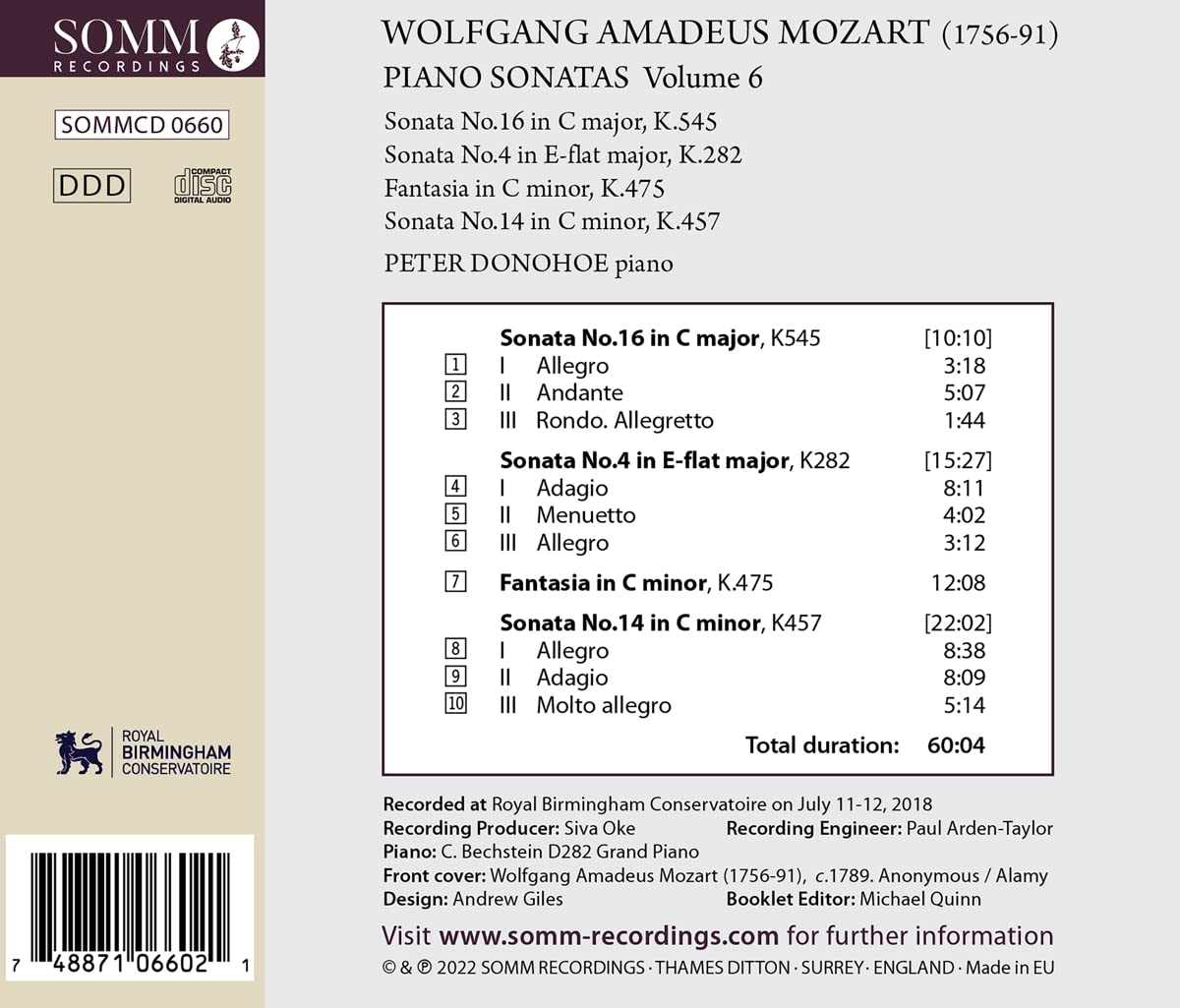 Peter Donohoe 모차르트: 피아노 소나타 Vol.6 (Mozart: Piano Sonatas, Volume 6)