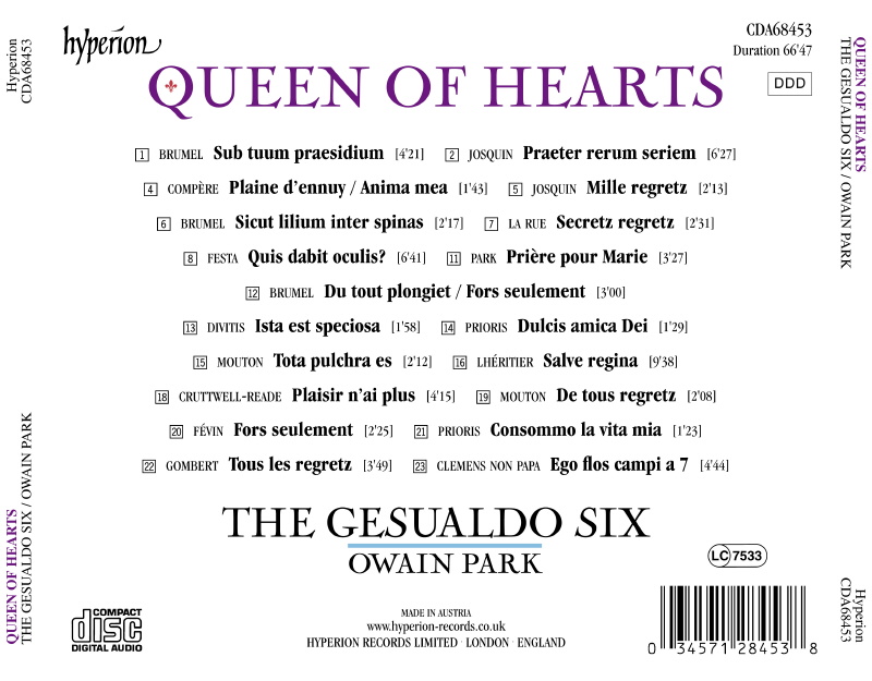 The Gesualdo Six 16세기 유럽의 모테트와 샹송 (Queen Of Hearts)