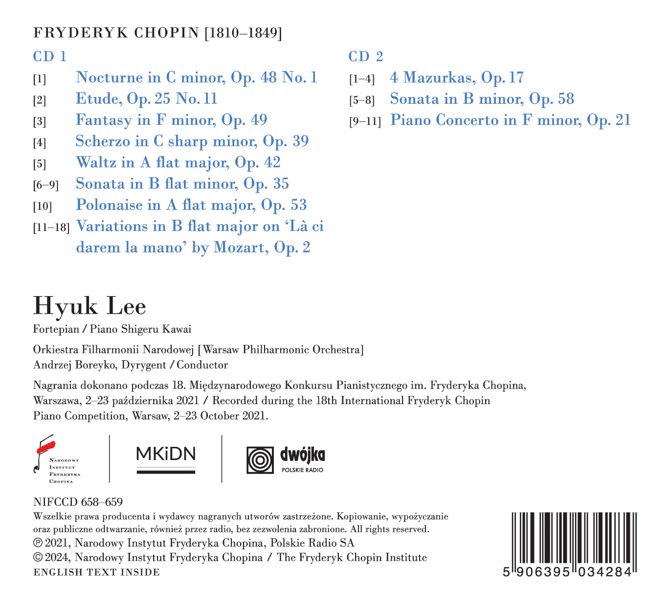 이혁 (Hyuk Lee) - 2021년 쇼팽 콩쿠르 실황 (Chopin Album 18th International Fryderyk Chopin Piano Competition, 2021)