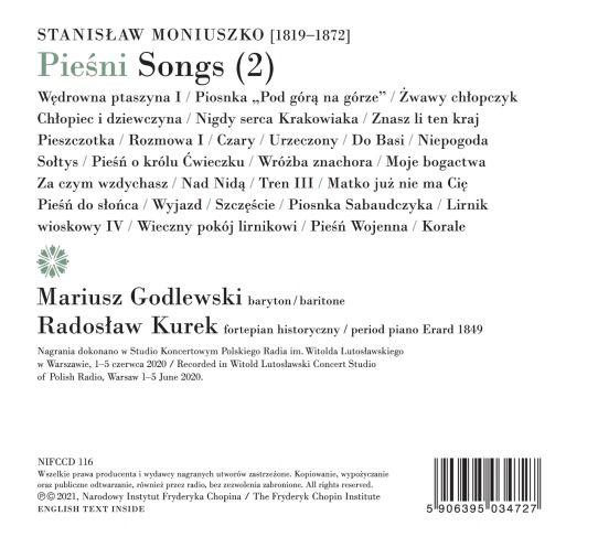 Mariusz Godlewski / Radoslaw Kurek 모니우슈코: 가곡집 2권 (Moniuszko: Songs 2)