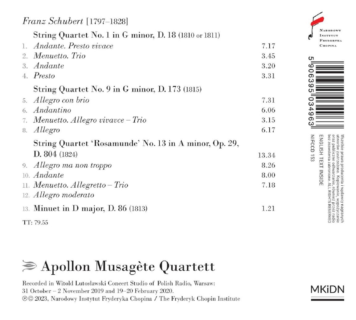 Apollon Musagete Quartett 슈베르트: 현악사중주 1번 9번 13번 '로자문데' (Schubert: String Quartets D.18, D.173, D.804 'Rosamunde')