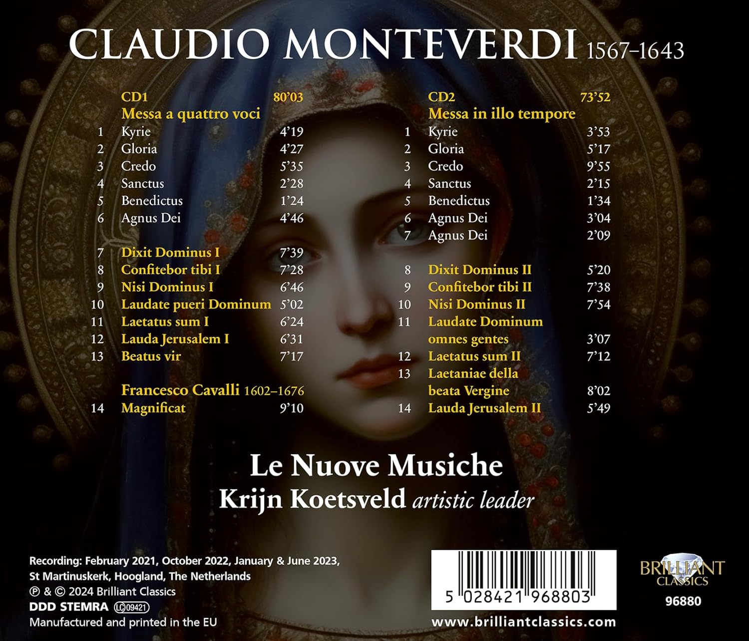 Le Nuove Musiche 몬테베르디: 미사와 시편 (Monteverdi: Messa Et Salmi)