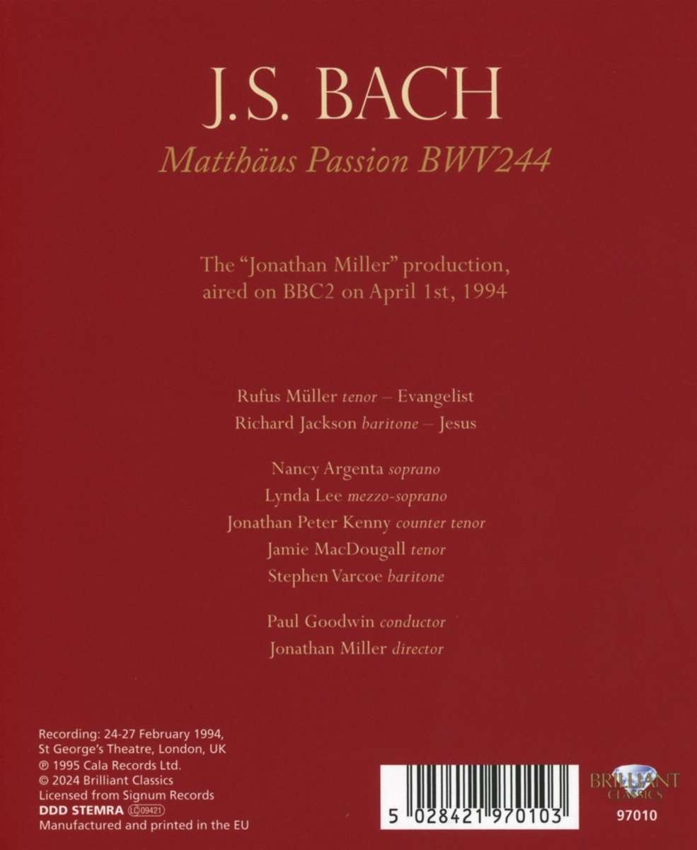 Paul Goodwin 바흐: 마태 수난곡 (Bach: Matthaus Passion) 