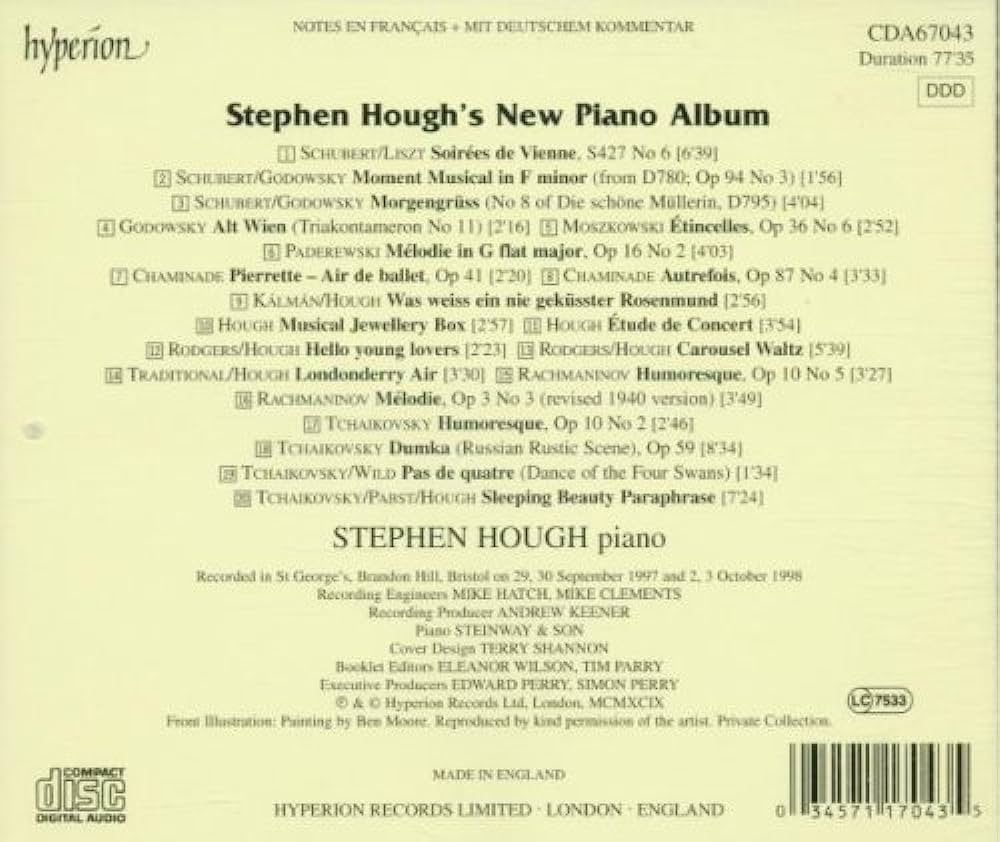 Stephen Hough 슈베르트 / 리스트 / 샤미나데 / 차이코프스키 (New Piano Album)