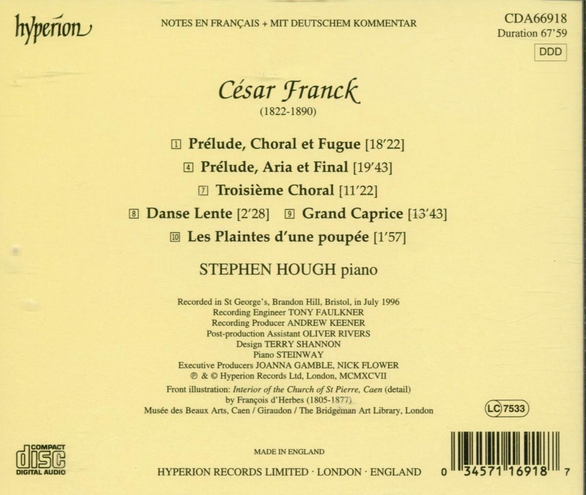 Stephen Hough 프랑크: 피아노 작품집 (Franck: Piano Music) 