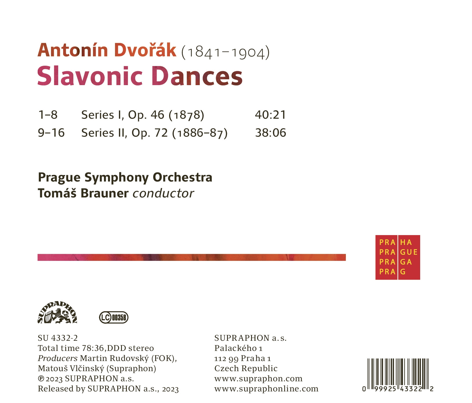 Tomas Brauner 드보르작: 슬라브 춤곡(무곡) 전곡 op.46, 72 (Dvorak: Slavonic Dances op.46, 72)