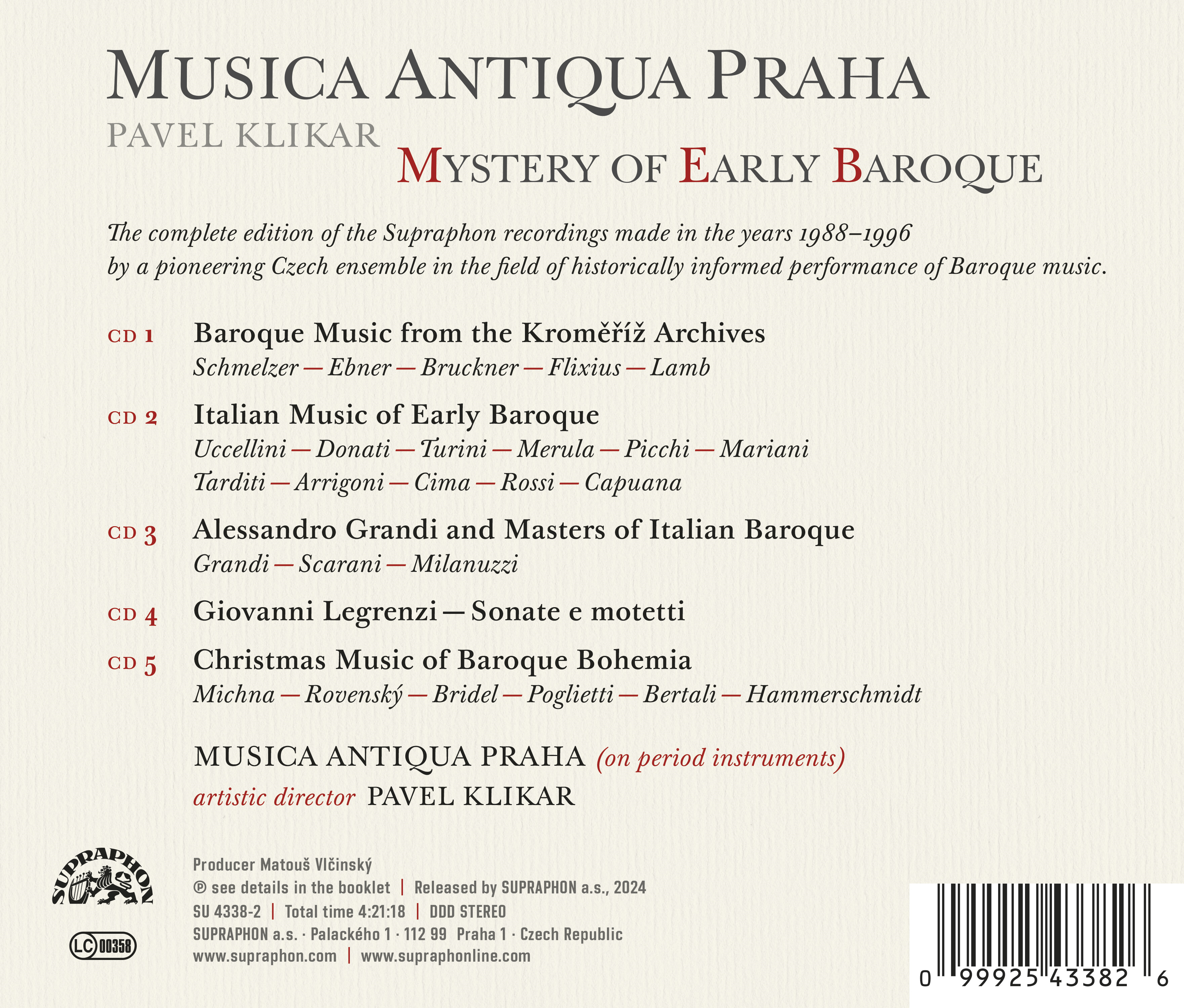 Pavel Klikar / Musica Antiqua Praha 초기 바로크 음악의 신비 (Mystery of Early Baroque)