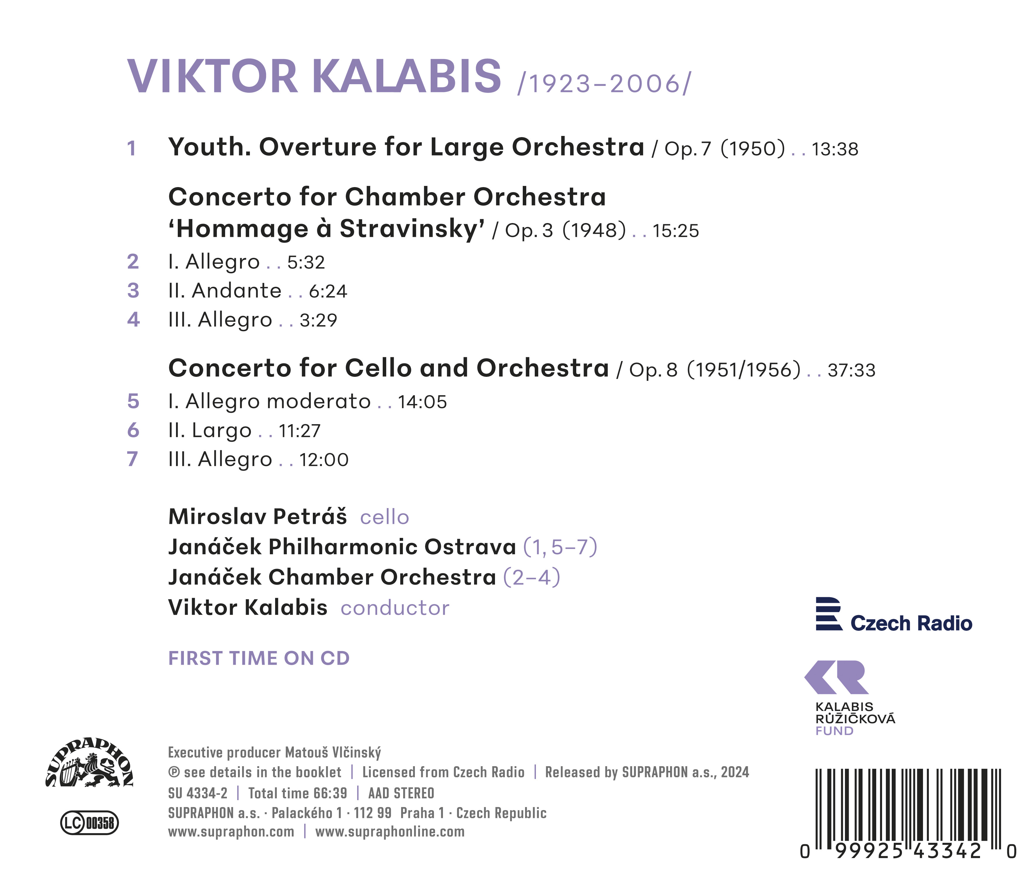 Viktor Kalabis 칼라비스가 지휘하는 칼라비스 (Composer & Conductor (Cello Concerto, Concerto for Chamber Orchestra, Youth)