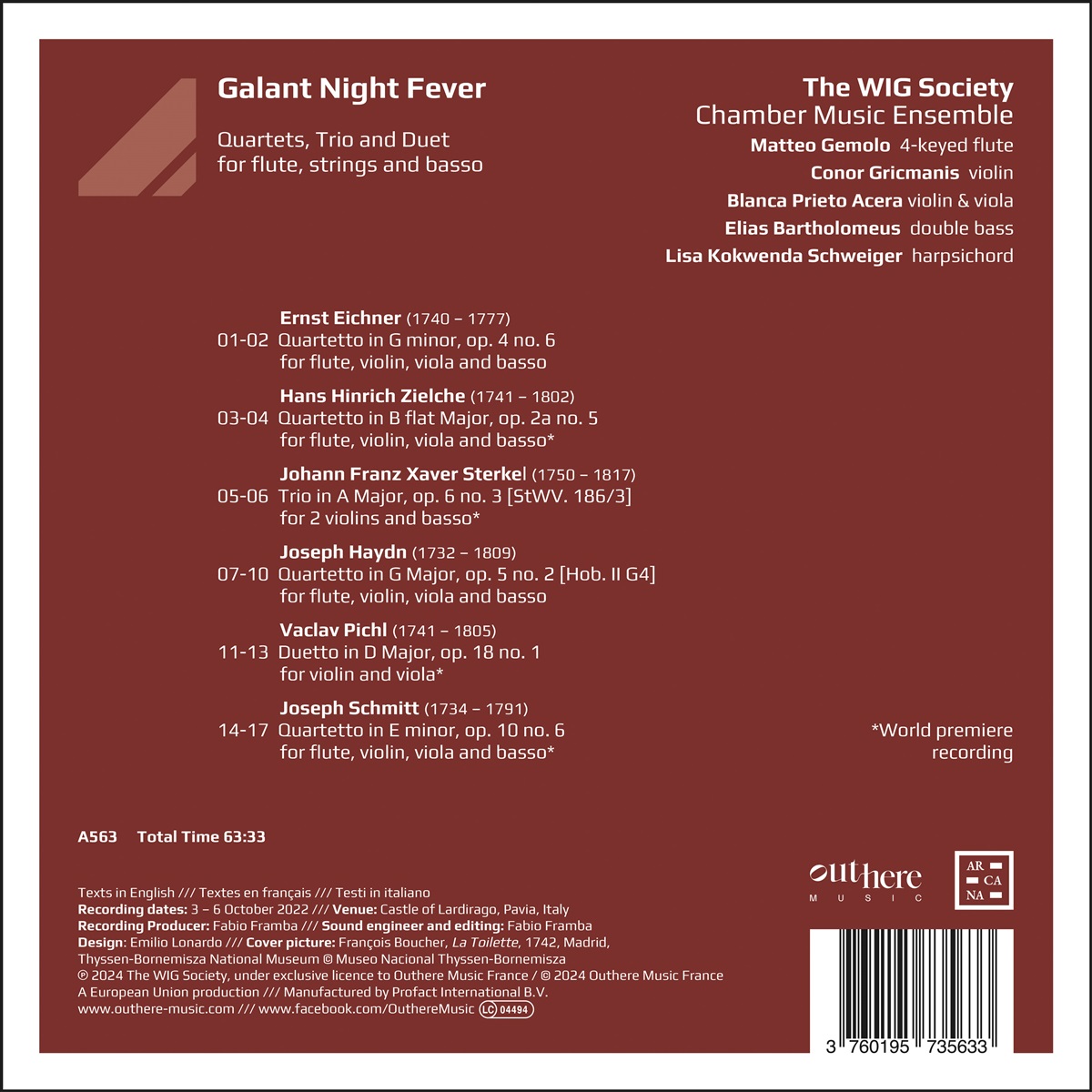 The Wig Society Chamber Music Ensemble 플루트와 현악을 위한 실내악 (Galant Night Fever. Quartets, Trio and Duet For Flute, Strings and Basso)