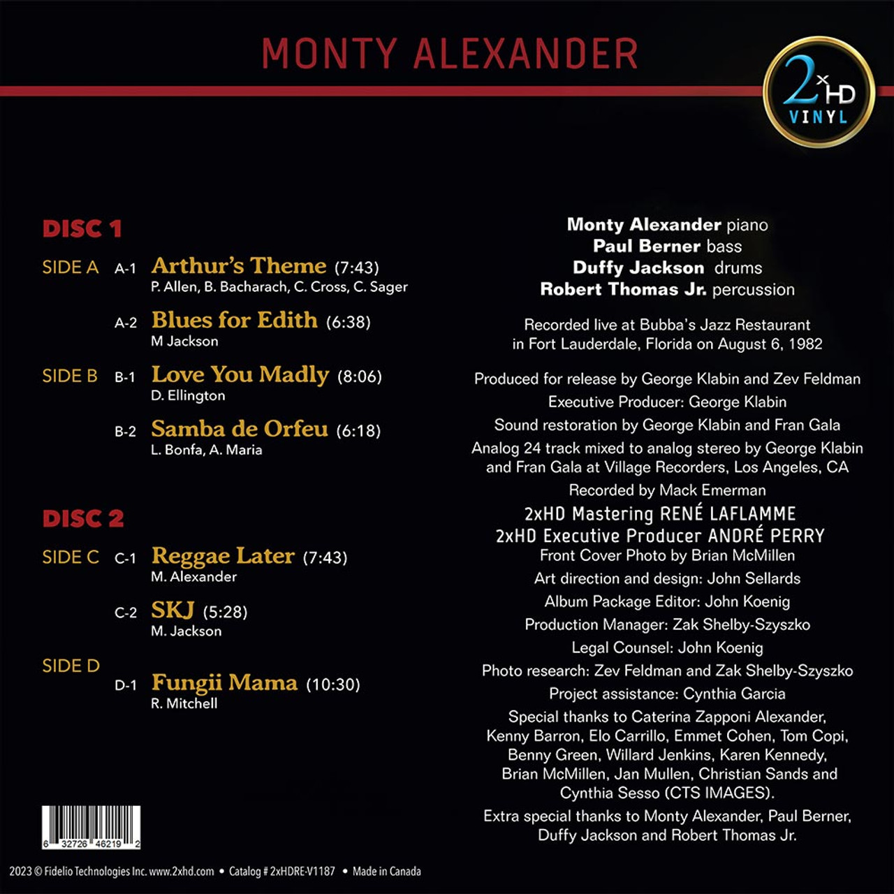 Monty Alexander (몬티 알렉산더) - Love You Madly [2LP]