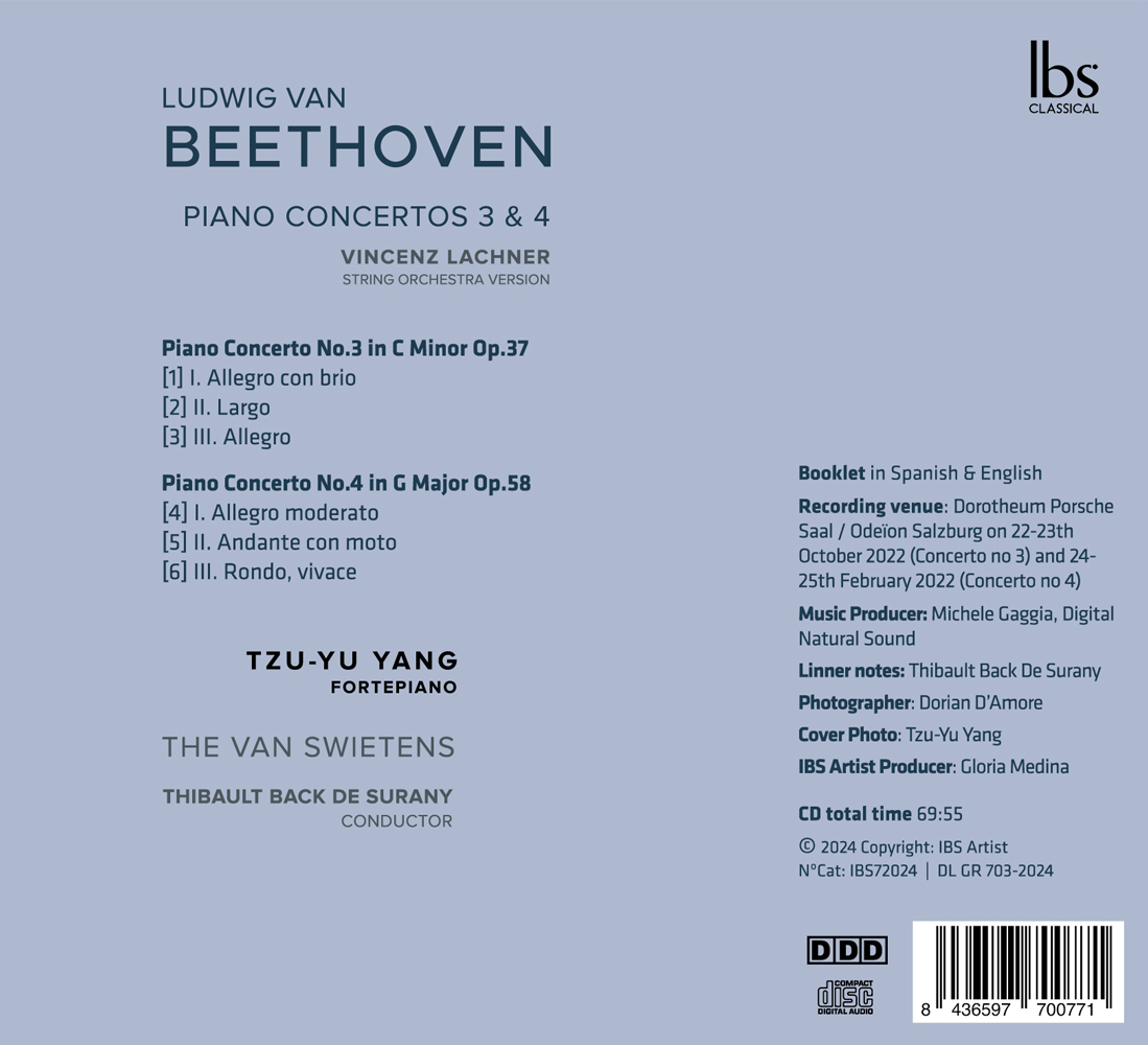 Tzu-Yu Yang 베토벤: 피아노 협주곡 3, 4번 (Beethoven: Piano Concertos Op.37, Op.58)