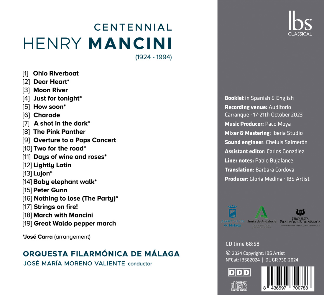 José María Moreno Valiente 헨리 만치니의 영화음악 (Centennial Henry Mancini)