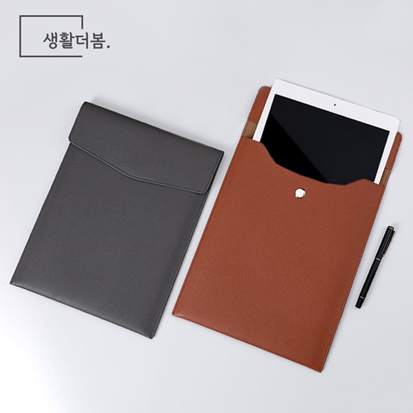 생활더봄 A4파일 세로형 태블릿 북파우치 가죽 서류가방