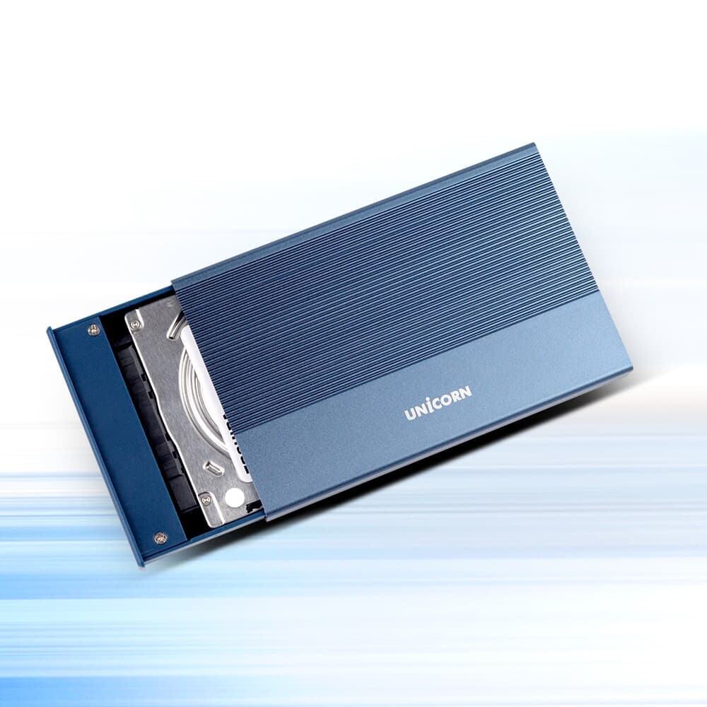 유니콘  HDD-800VA USB3.2 Gen2 2.5인치 HDD SSD 외장하드케이스 A+C젠더 알루미늄 간편조립