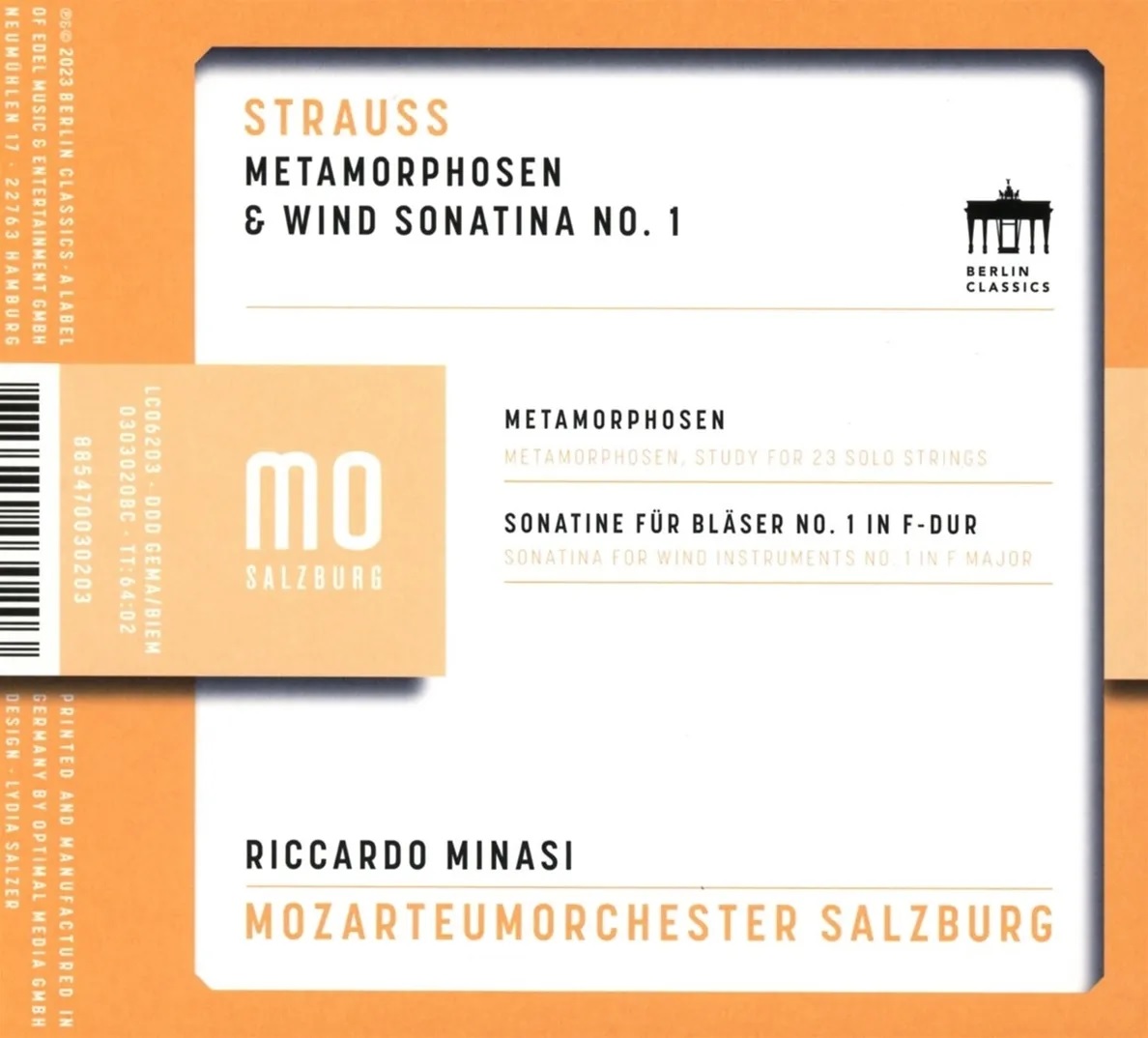 Riccardo Minasi 슈트라우스: '메타모르포젠', 관악기를 위한 소나티나 1번 F장조 (Strauss: Metamorphosen, Wind Sonatina No.1)