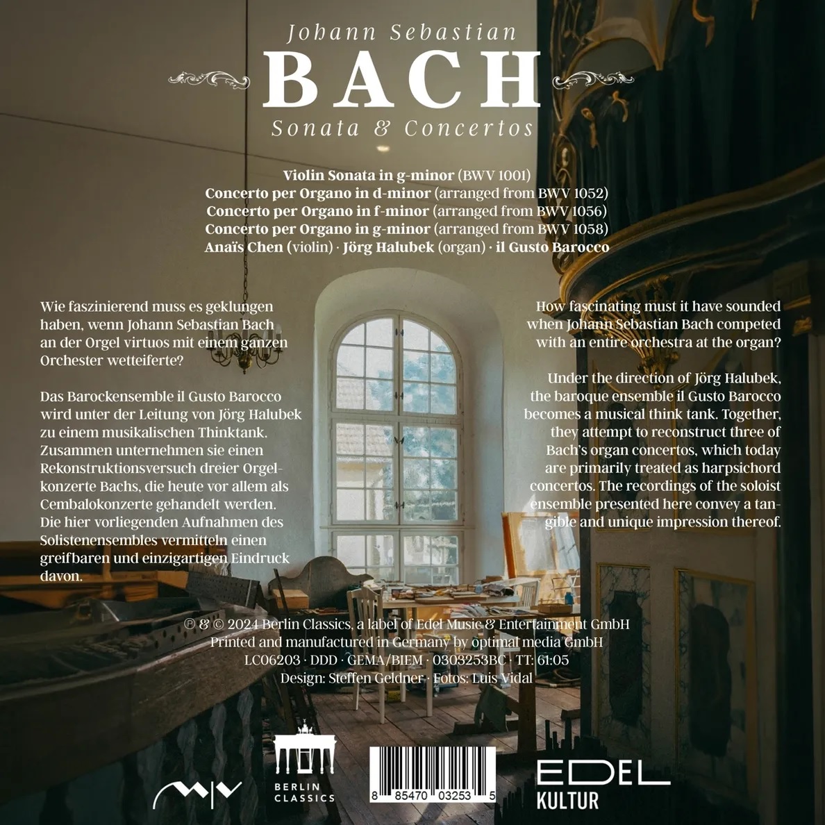 Jorg Halubek 바흐: 건반(오르간) 협주곡, 무반주 바이올린 소나타 (Bach: Organ Concertos BWV 1052,1056,1058, Violin Sonata BWV 1001)