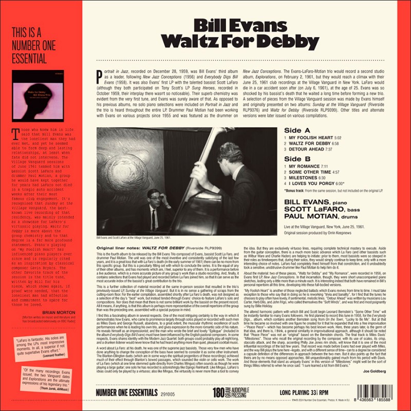 Bill Evans (빌 에반스) - Waltz For Debby [LP]