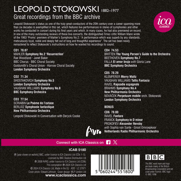 Leopold Stokowski 레오폴드 스토코프스키 BBC 라이브 녹음집 (Great Recordings From the Bbc Legends Archive - Live)