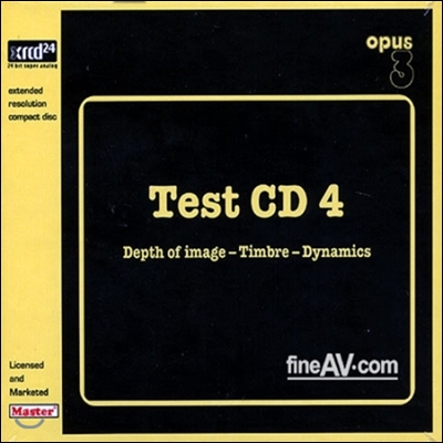 테스트 CD 4 - 이미지의 깊이, 음색, 역동성 (Opus3 Test CD 4 - Depth of Image-Timbre-Dynamics XRCD)