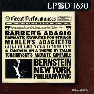 Leonard Bernstein 바버: 현을 위한 아다지오 / 말러: 아다지에토 외 (Barber: Adagio for Strings / Mahler: Adagietto)