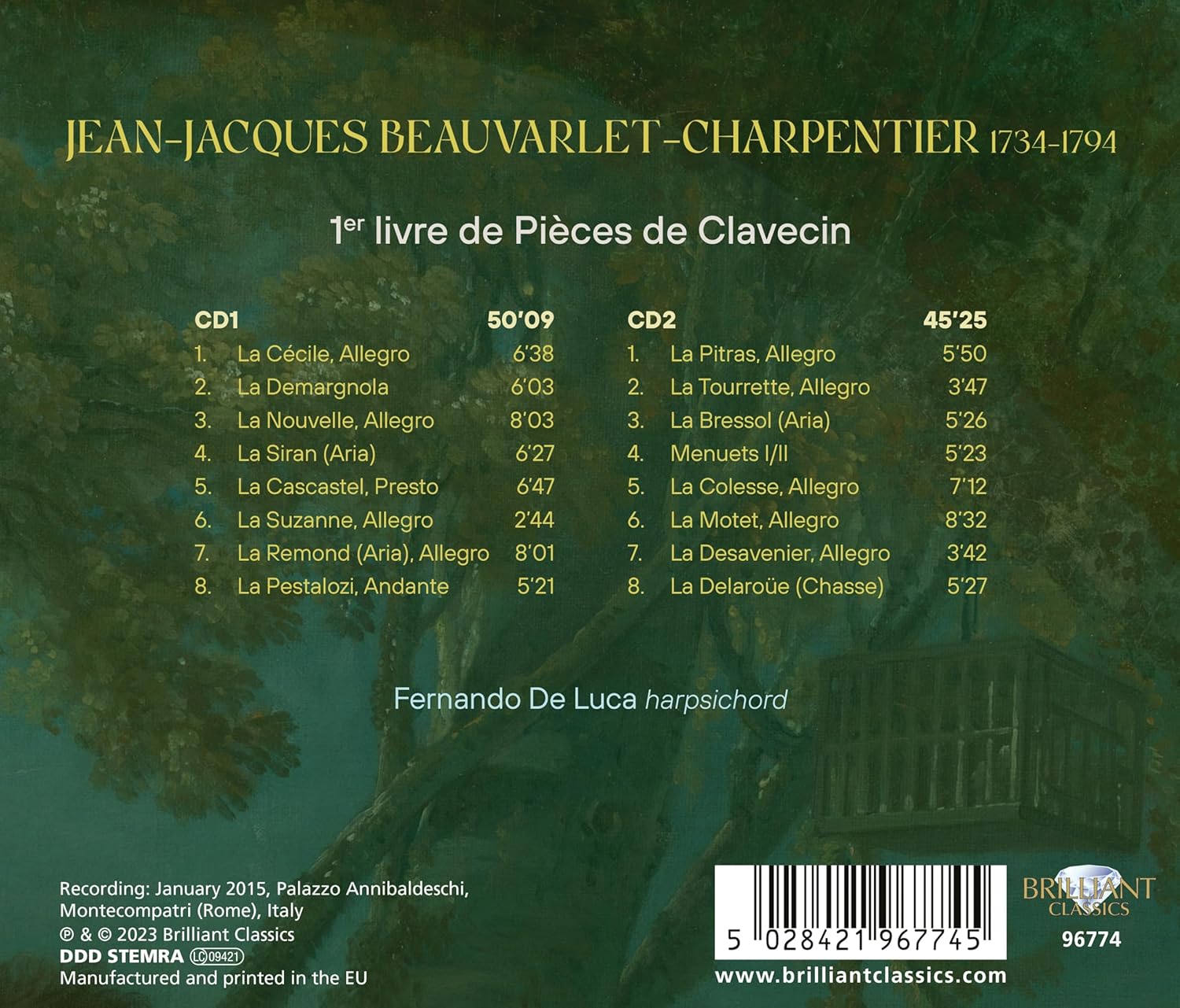 Fernando De Luca 보바를레-샤르팡티에: 클라브생 작품집 제1권 (Beauvarlet-Charpentier: 1Er Livre De Pieces De Clavecin)