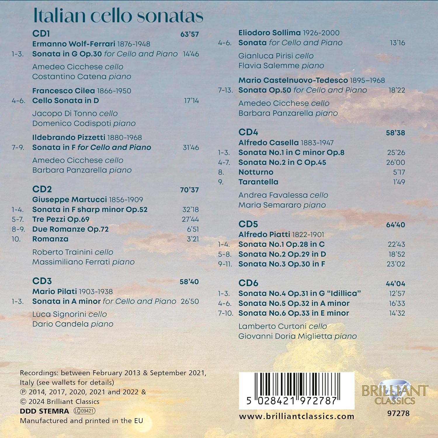 이탈리아의 첼로 소나타 (Italian Cello Sonatas)