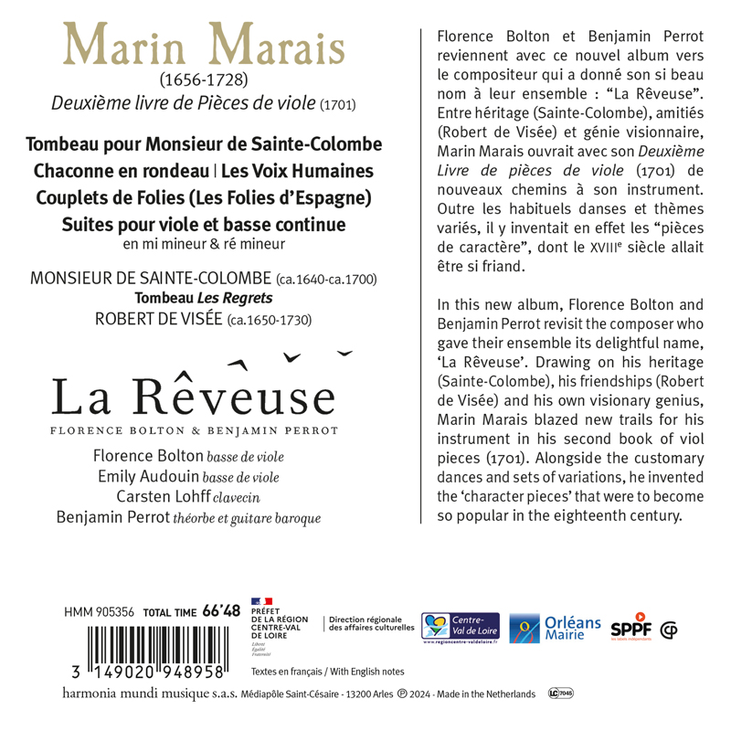 La Rêveuse 마랭 마레: 생트-콜롱보의 무덤 (Marais: Tombeau Pour Monsieur de Sainte-Colombe)