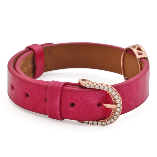 Disk leather bracelet