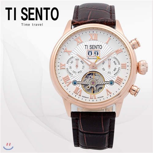 티센토(TISENTO) 남성손목시계(TS50081ROCH/가죽밴드/오토매틱)