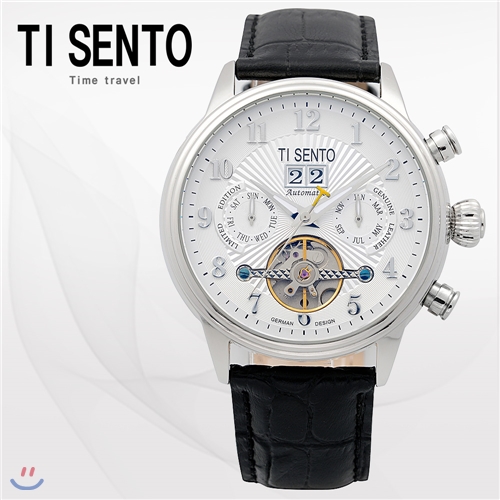 티센토(TISENTO) 남성손목시계(TS50071WTBK/가죽밴드/오토매틱)